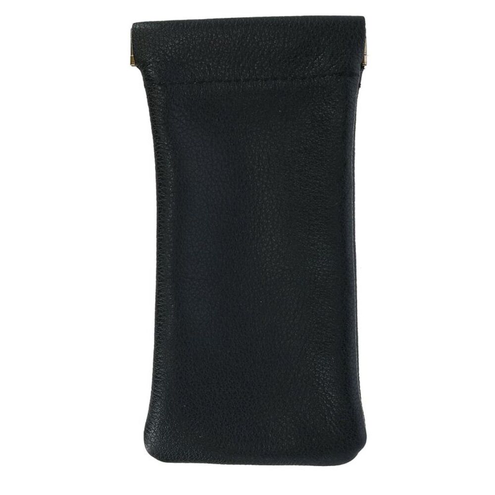 CTM Leather Push Mouth Pebble Grain Eyeglass Holder